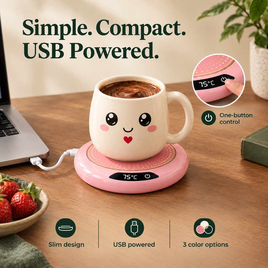 Cup warmer button controls and warming settings
